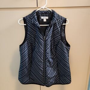 Christopher and Banks Vest. Black with white pinstripes. Size XL. Like New